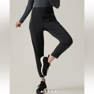 Athleta Black Tapered Track Jogger Pants